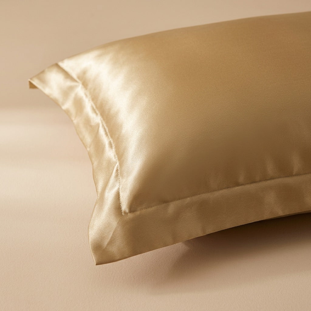 Satinsilk™ Polyester Satin Pillowcase, material and detail close-up