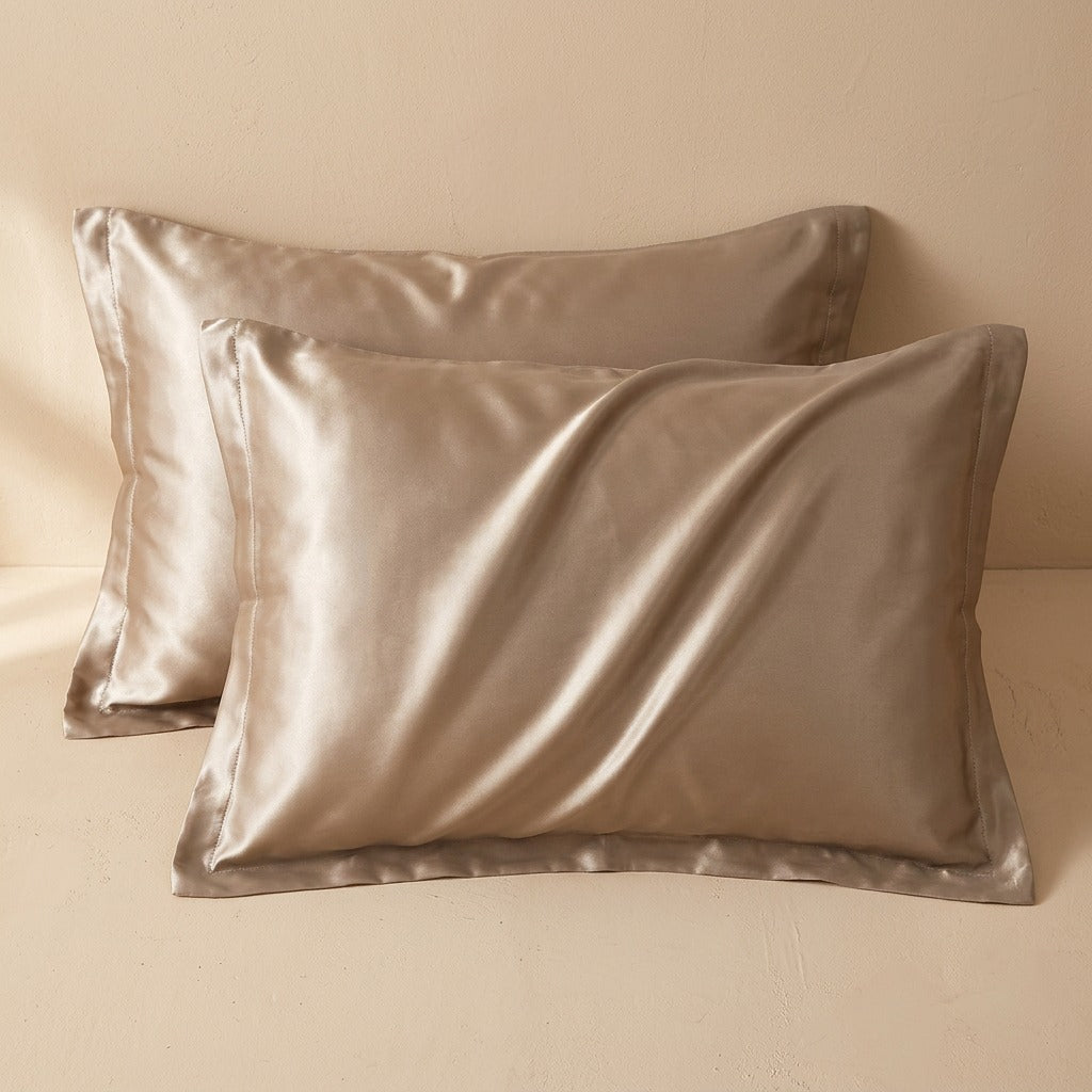 Sheenpair™ Silk Pillowcase Pair, 48 × 74 cm, material and detail close-up