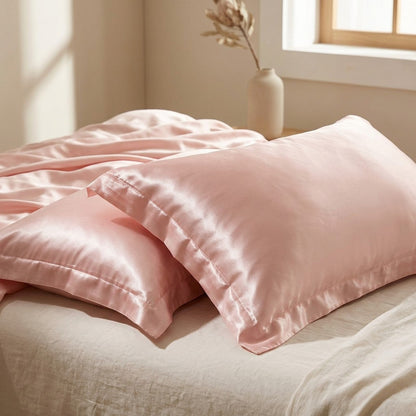 Silkelle™ Double-Sided Silk Pillowcase, styled close view