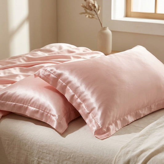Silkelle™ Double-Sided Silk Pillowcase, styled close view