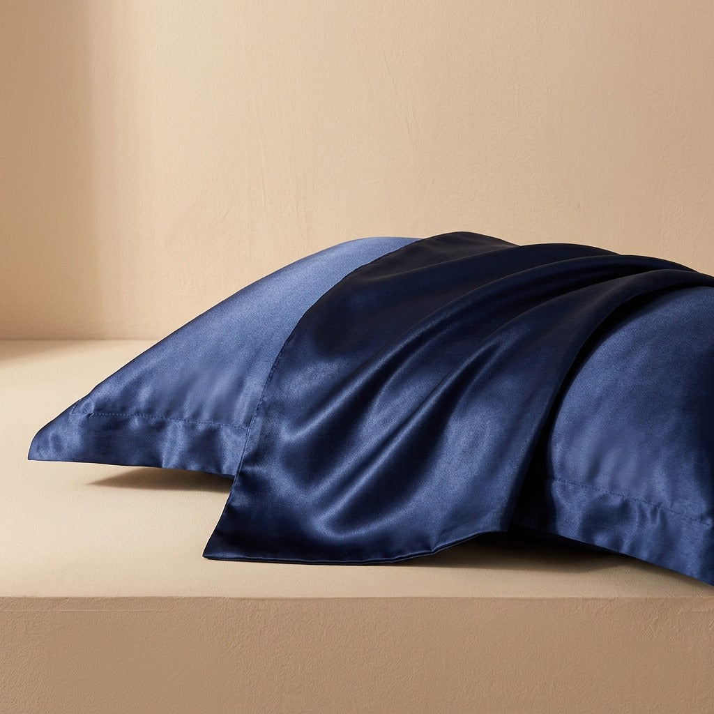 Silkglow™ Polyester Silk Satin Pillowcase, material and detail close-up