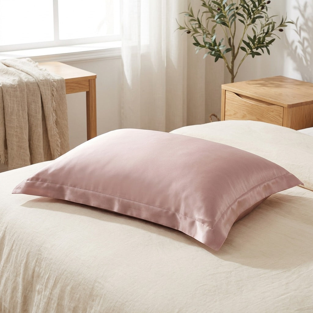 Silkglow™ Polyester Silk Satin Pillowcase in a calm home setting