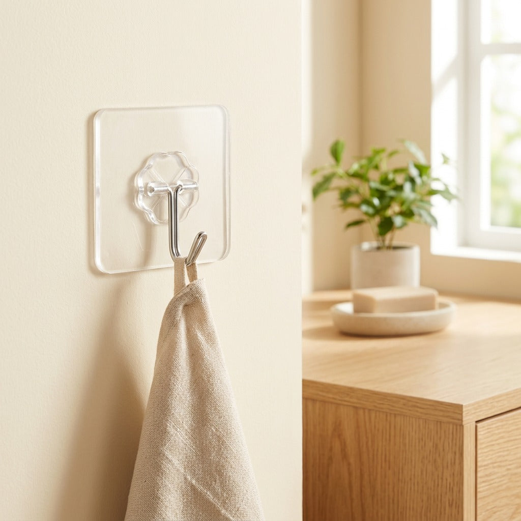 Stickfast™ Acrylic Adhesive Hook in a calm home setting