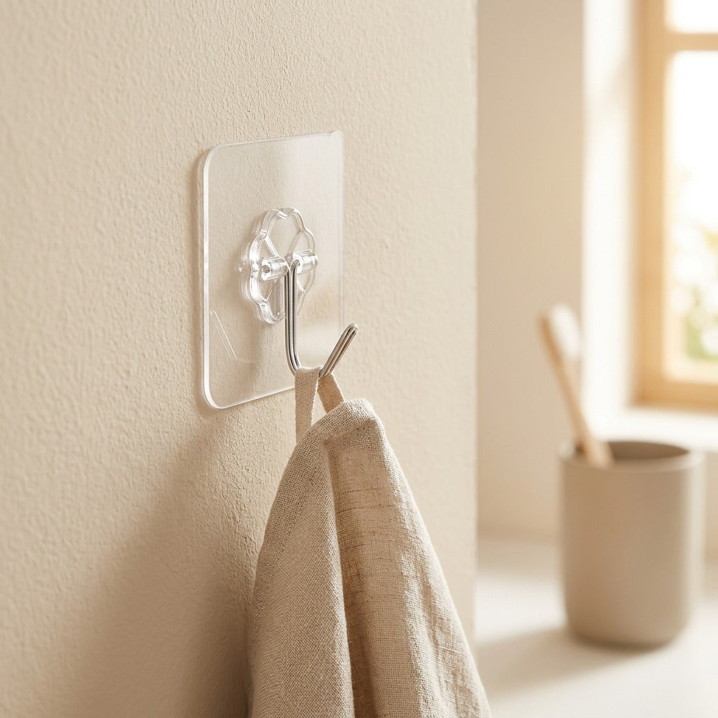 Stickfast™ Acrylic Adhesive Hook, styled close view
