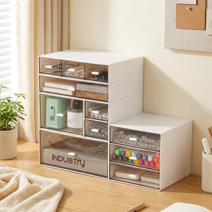 Stowgrid™ Foldable Compartment Desktop Storage Box in a calm home setting