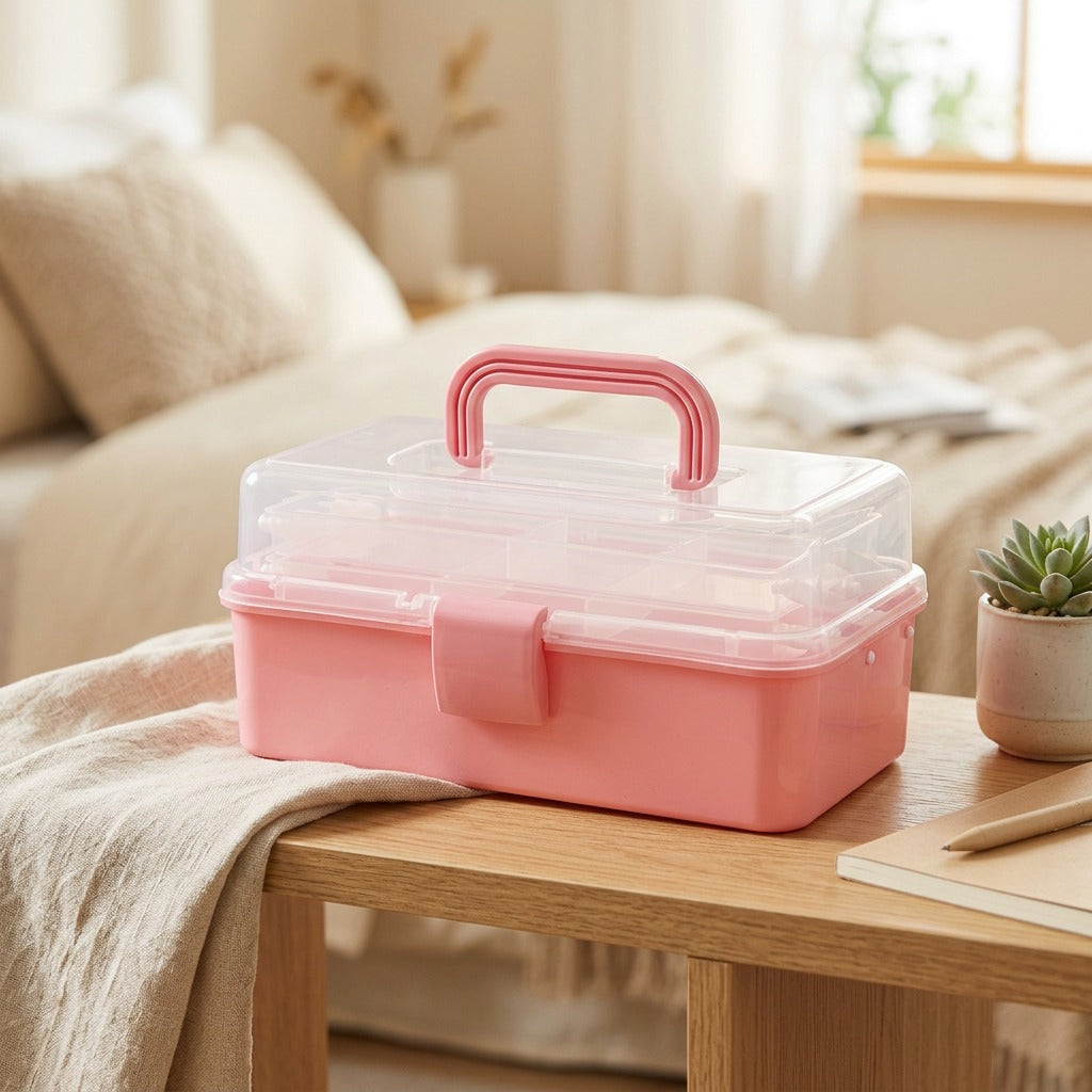 Trayfold™ Foldable PP Storage Box With Cover in a calm home setting