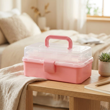Trayfold™ Foldable PP Storage Box With Cover in a calm home setting