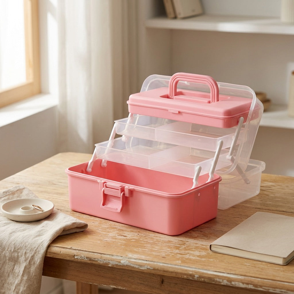 Trayfold™ Foldable PP Storage Box With Cover, styled close view