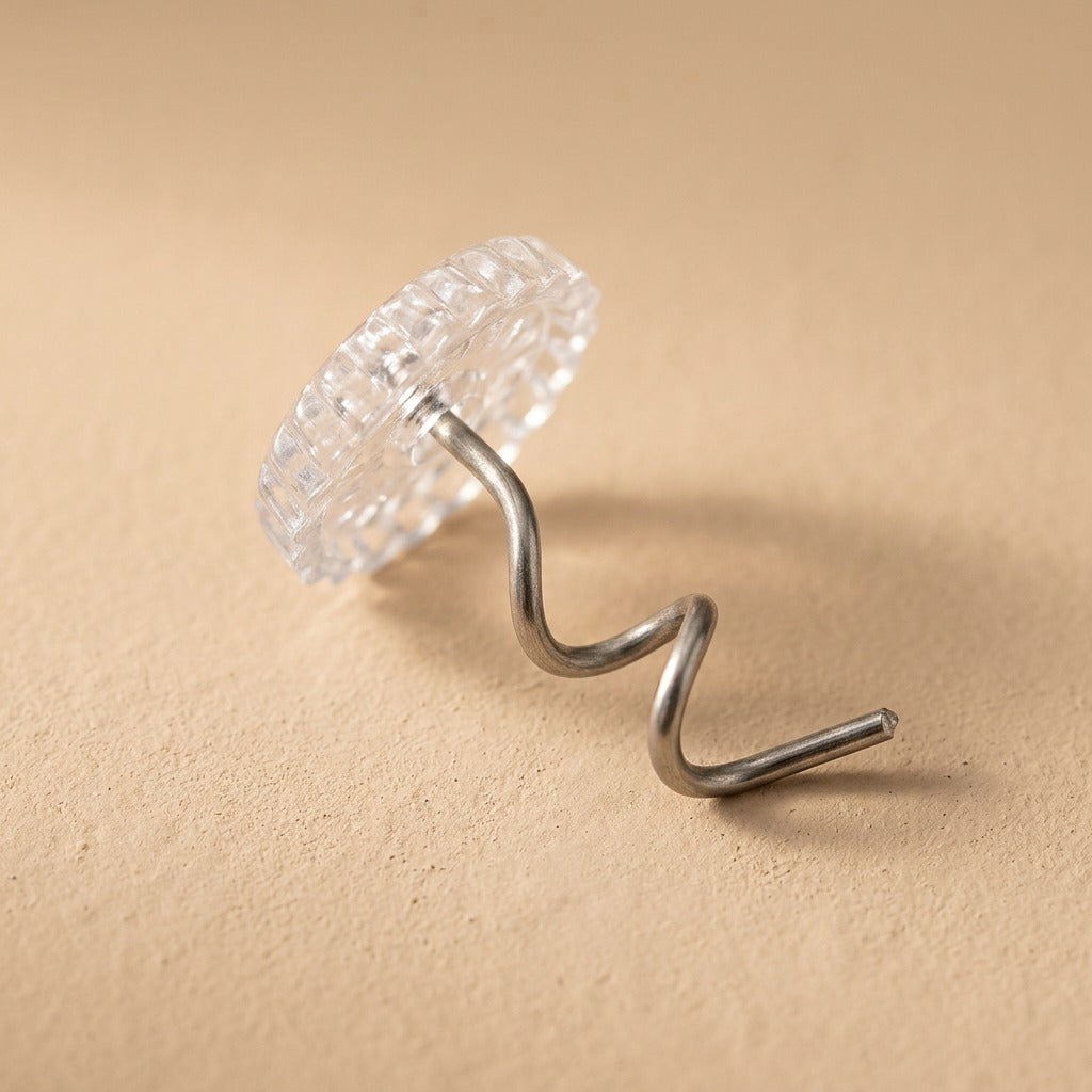 Twistpin™ Stainless Steel Bed Sheet Fastener, material and detail close-up
