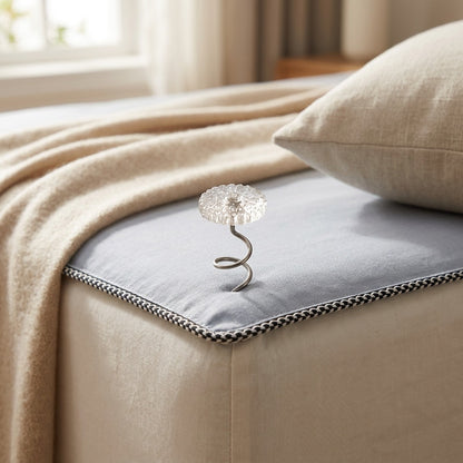 Twistpin™ Stainless Steel Bed Sheet Fastener, styled close view