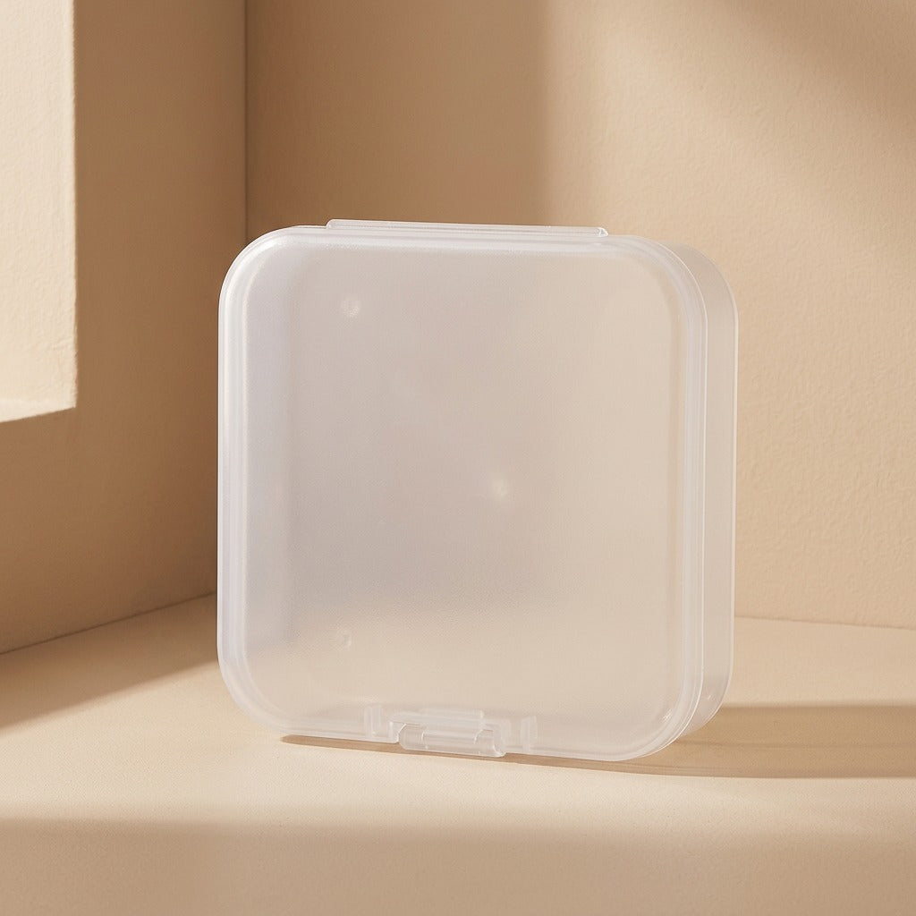 5.5cm Square Pp Plastic Semi-Transparent Packaging Box with Lid for Small Items, Parts, and Jewelry