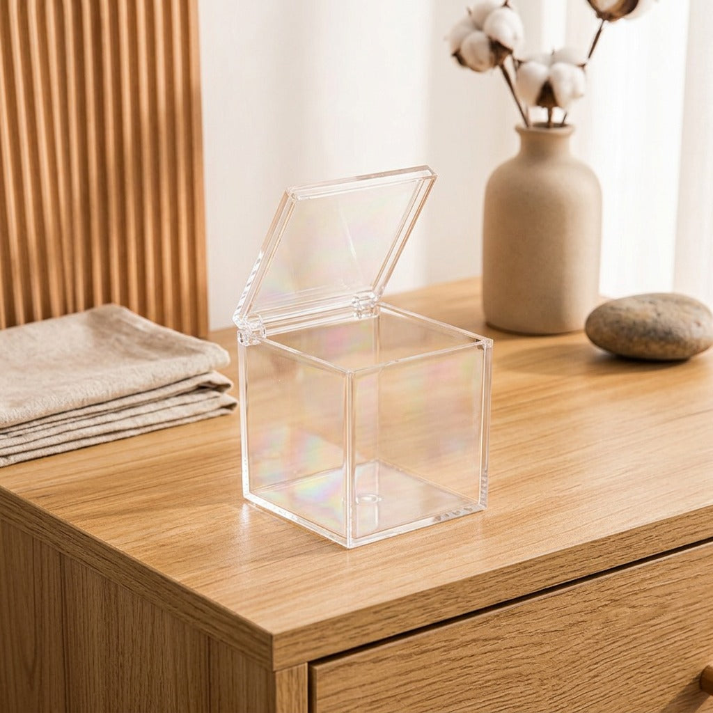 Clearcase™ Square Flip-Top Plastic Storage Box, styled close view