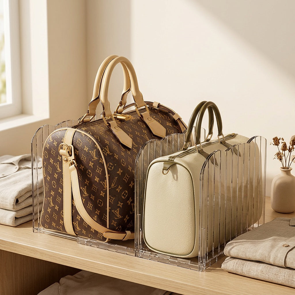 Clearvue™ Transparent Handbag Storage Box, styled close view