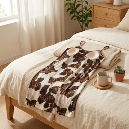 Cooltie™ Cooling Fabric Tie-Dye Nightgown in a calm home setting