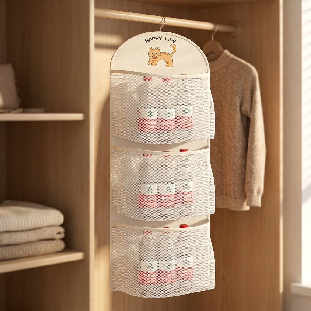 Doornest™ Hanging Mesh Sock Storage Bag, styled close view