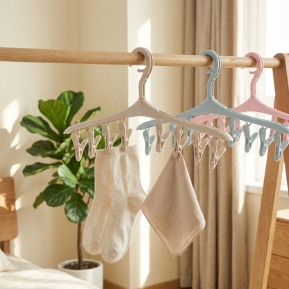 Drying™ Plastic Clip Clothes Drying Rack in a calm home setting