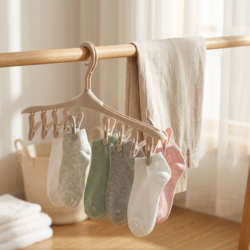 Drying™ Plastic Clip Clothes Drying Rack, styled close view