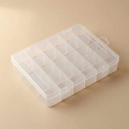 Cleargrid™ Transparent Plastic Parts Storage Box with Grids, material and detail close-up