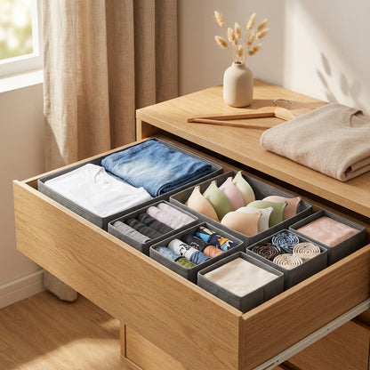 Foldsort™ Non-Woven Clothing Storage Box, styled close view