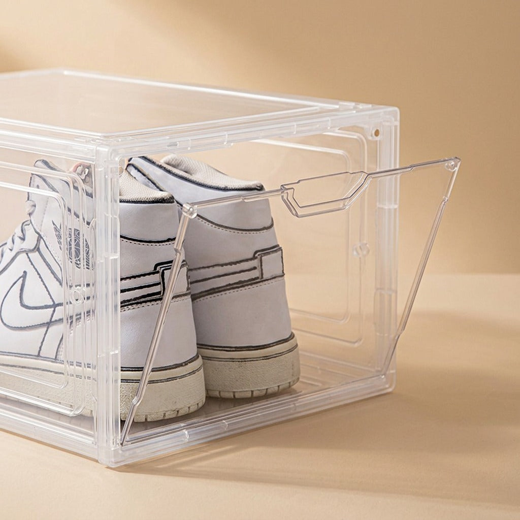 Solecrate™ Foldable Plastic Shoe Storage Box, material and detail close-up