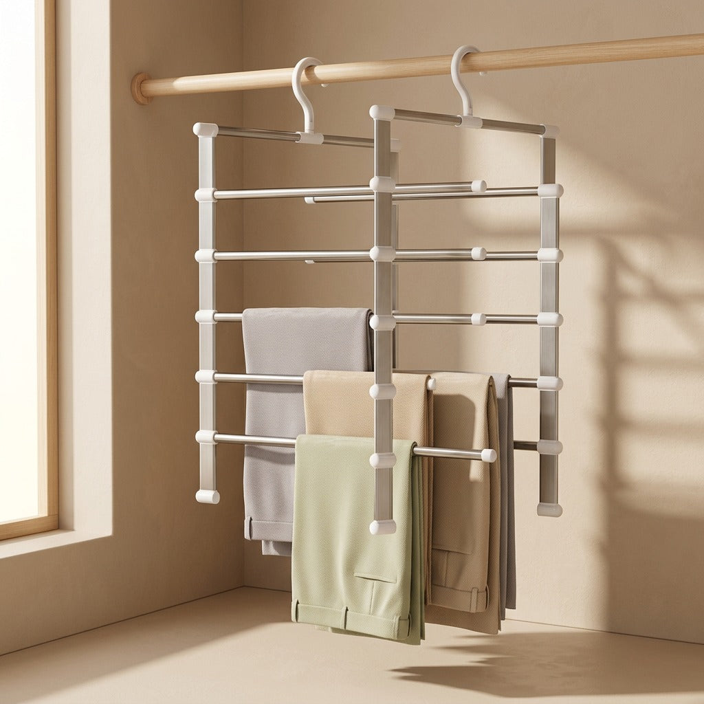 Ladderloft™ Foldable Stainless Steel Pants Rack