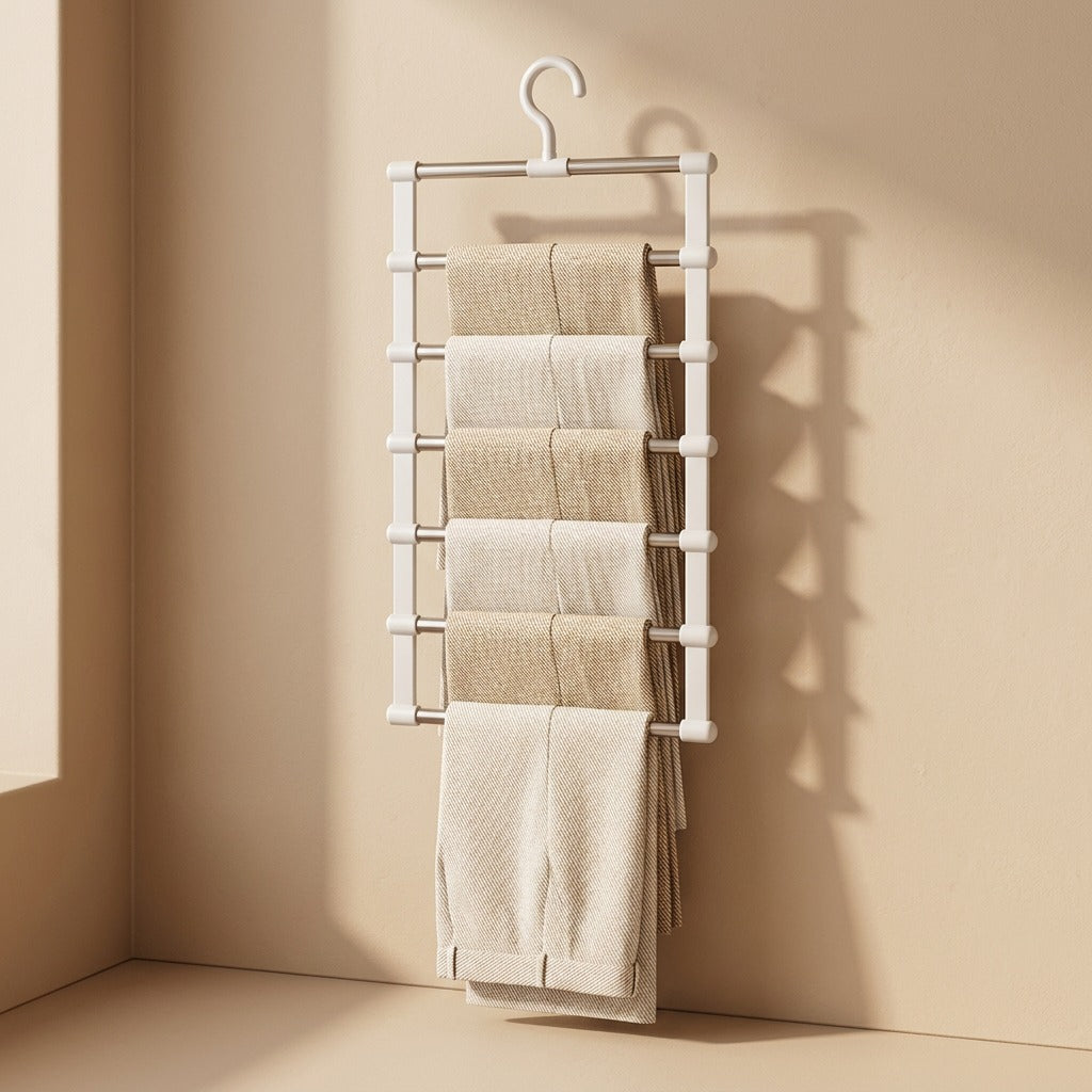 Pantstack™ Foldable Multi Layer Ladder Pants Rack