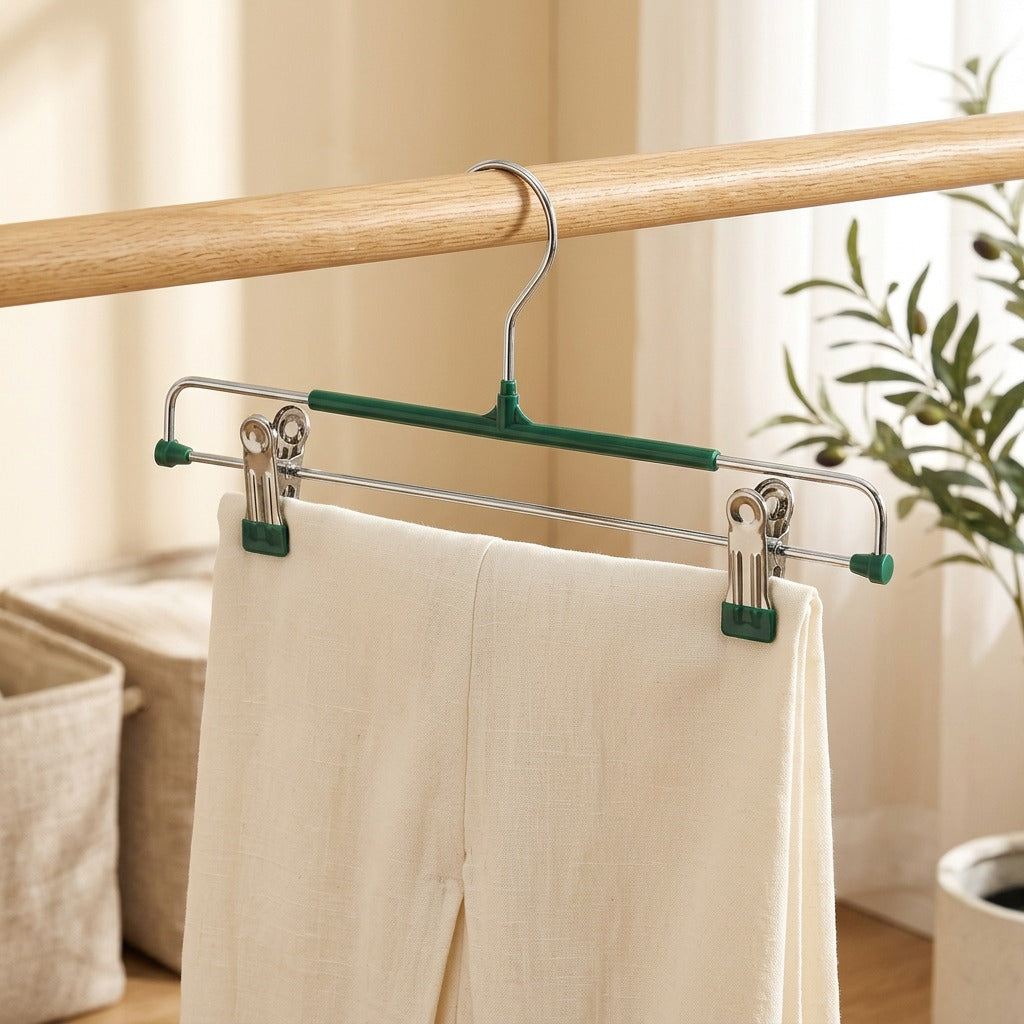 Pantloft™ Plastic Pants Rack in a calm home setting