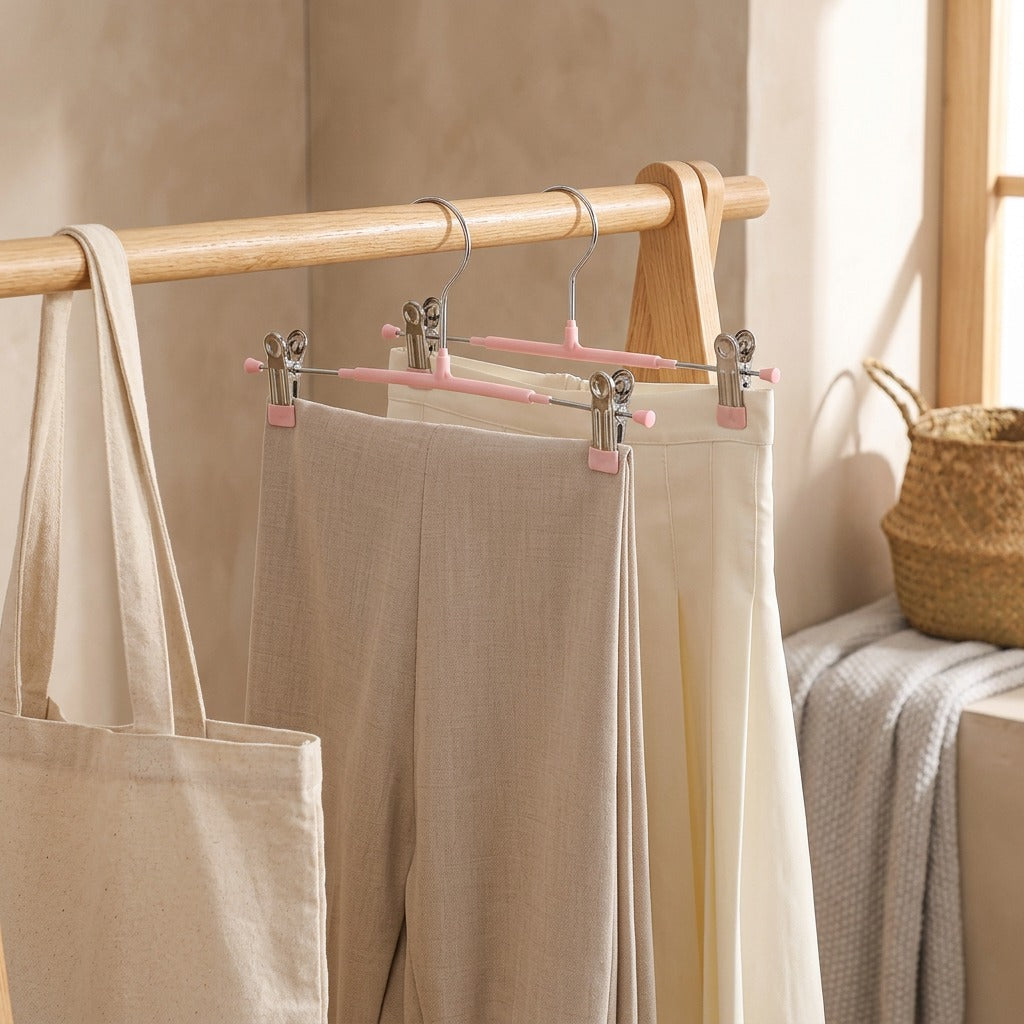 Pantloft™ Plastic Pants Rack, styled close view