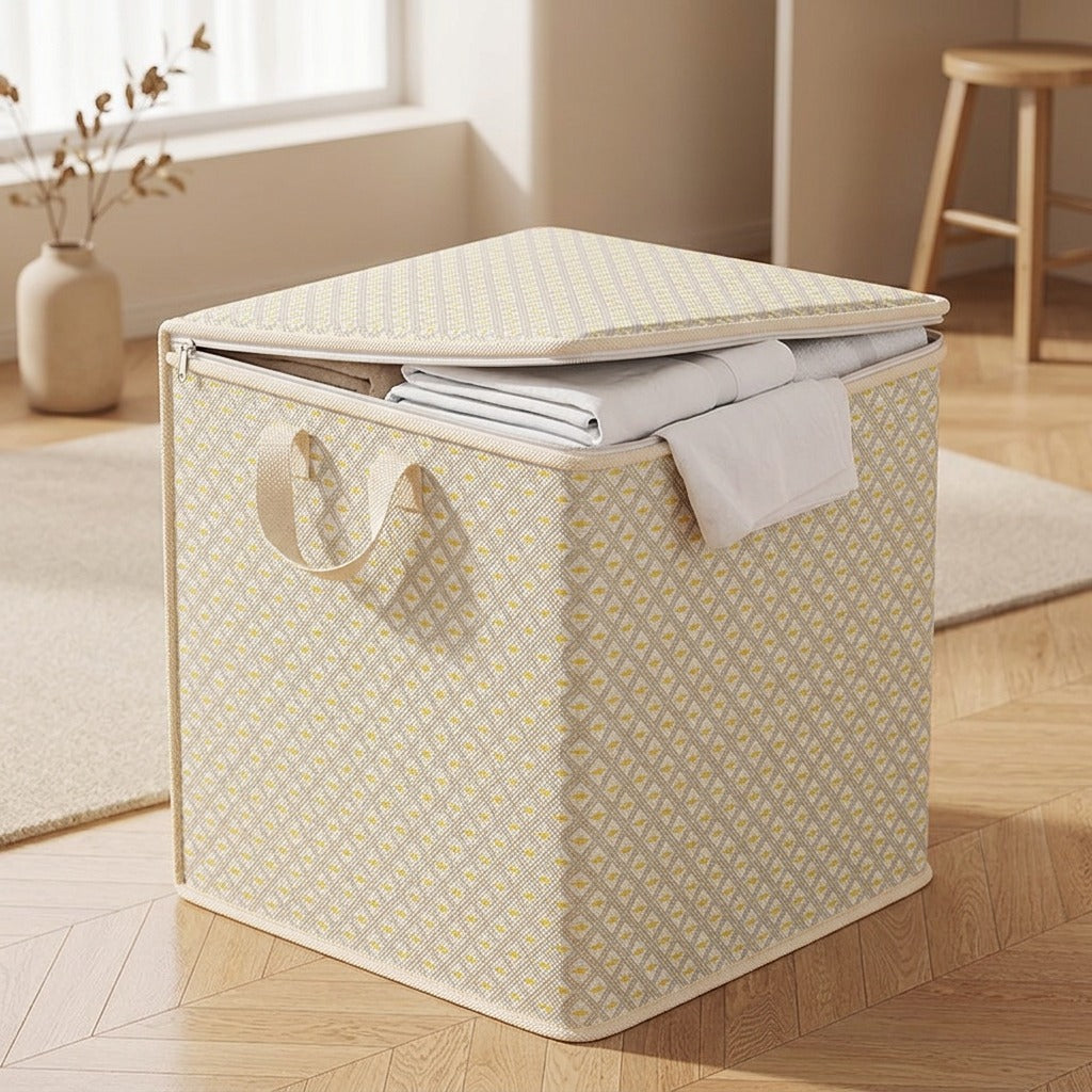 Cubeweave™ Non-Woven Fabric Cube Storage Box, styled close view