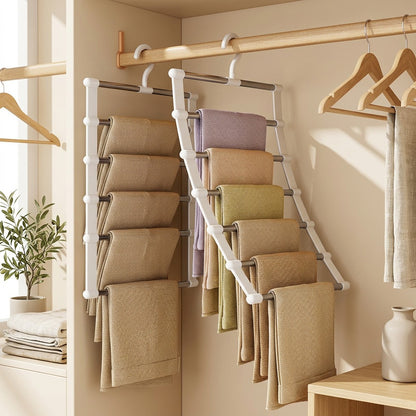 Panthaven™ Stainless Steel Pants Rack in a calm home setting