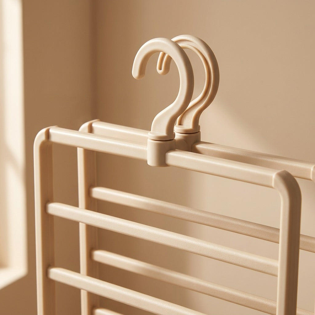 Pantrack™ Plastic Pants Rack, material and detail close-up