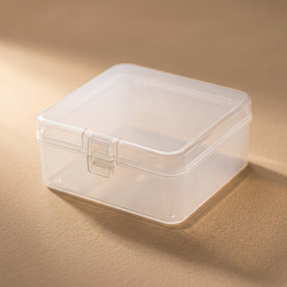 Jewelstow™ Clear PP Storage Box with Lid for Jewelry and Hardware, material and detail close-up