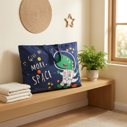 Quiltnook™ Cartoon Quilt Storage Bag in a calm home setting