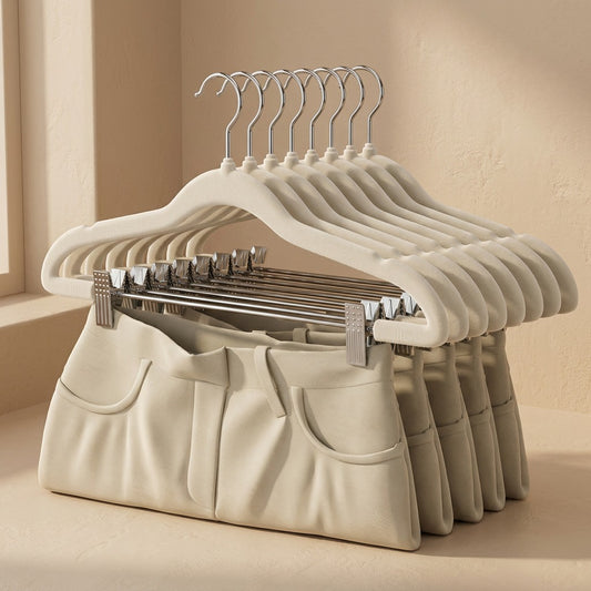 Flockclip™ Flocked Clothes Hangers with Clips