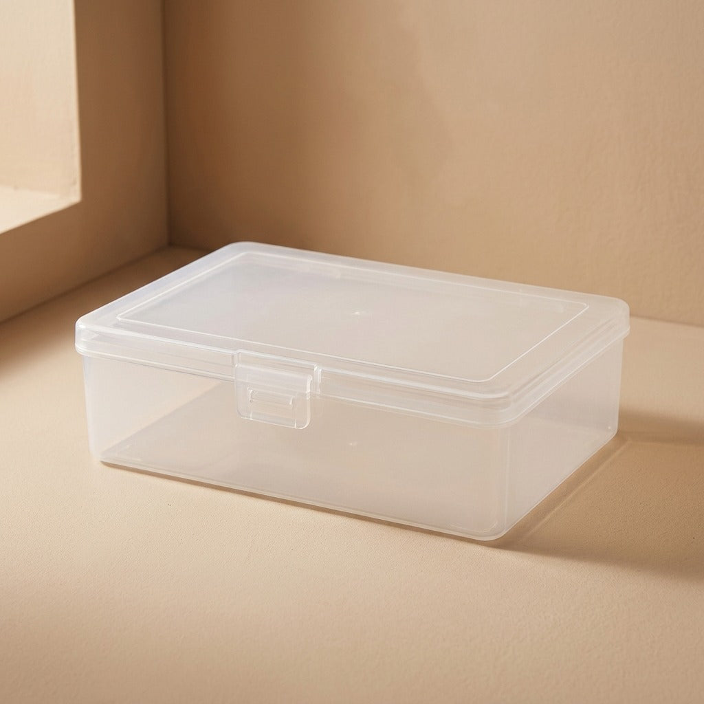 Sectionstow™ Clear Rectangular PP Storage Box with Divisions and Lid