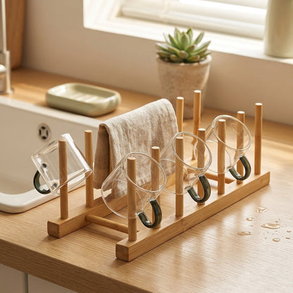 Mugtree™ Tree-Shaped Cup and Mug Draining Rack for Desktop, styled close view