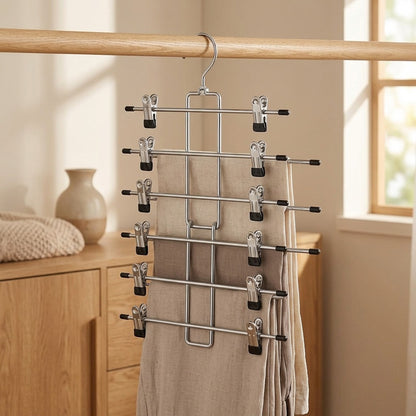 Trimrack™ Multi-Layer Pants Rack Hanger, styled close view