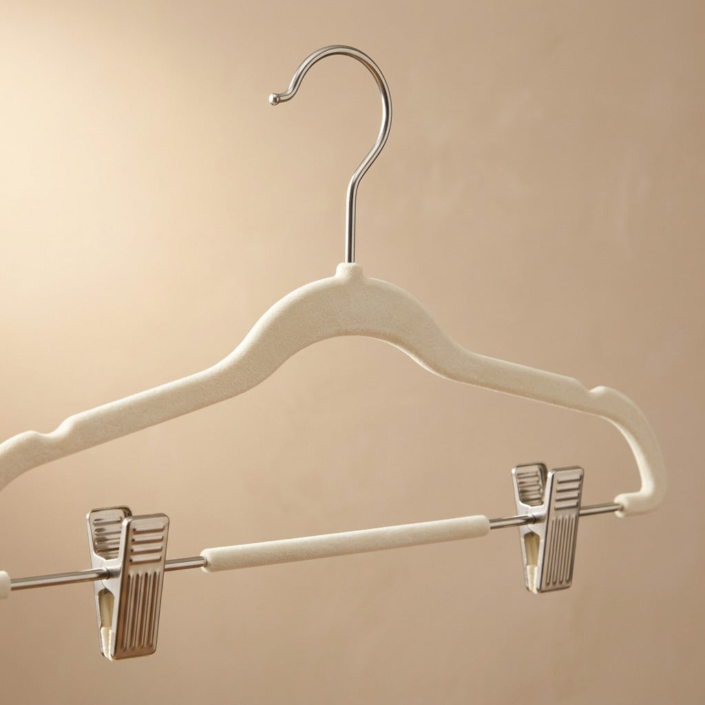 Velvetine™ Flocked Pants Hangers, material and detail close-up