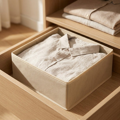 Wardloom™ Non-Woven Clothing Storage Box, styled close view
