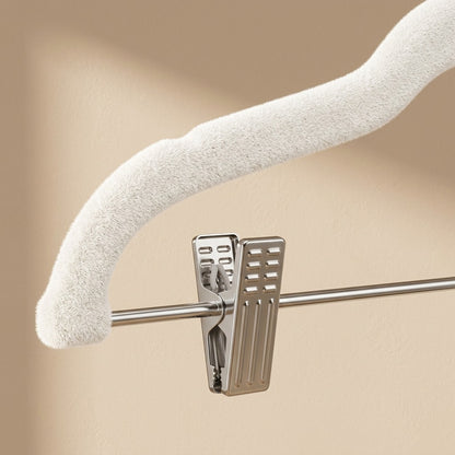 Cliphold™ Non-Slip Flocked Trouser Hanger with Adjusting Clip, material and detail close-up