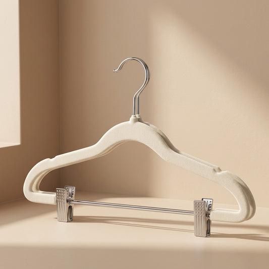 Cliphold™ Non-Slip Flocked Trouser Hanger with Adjusting Clip