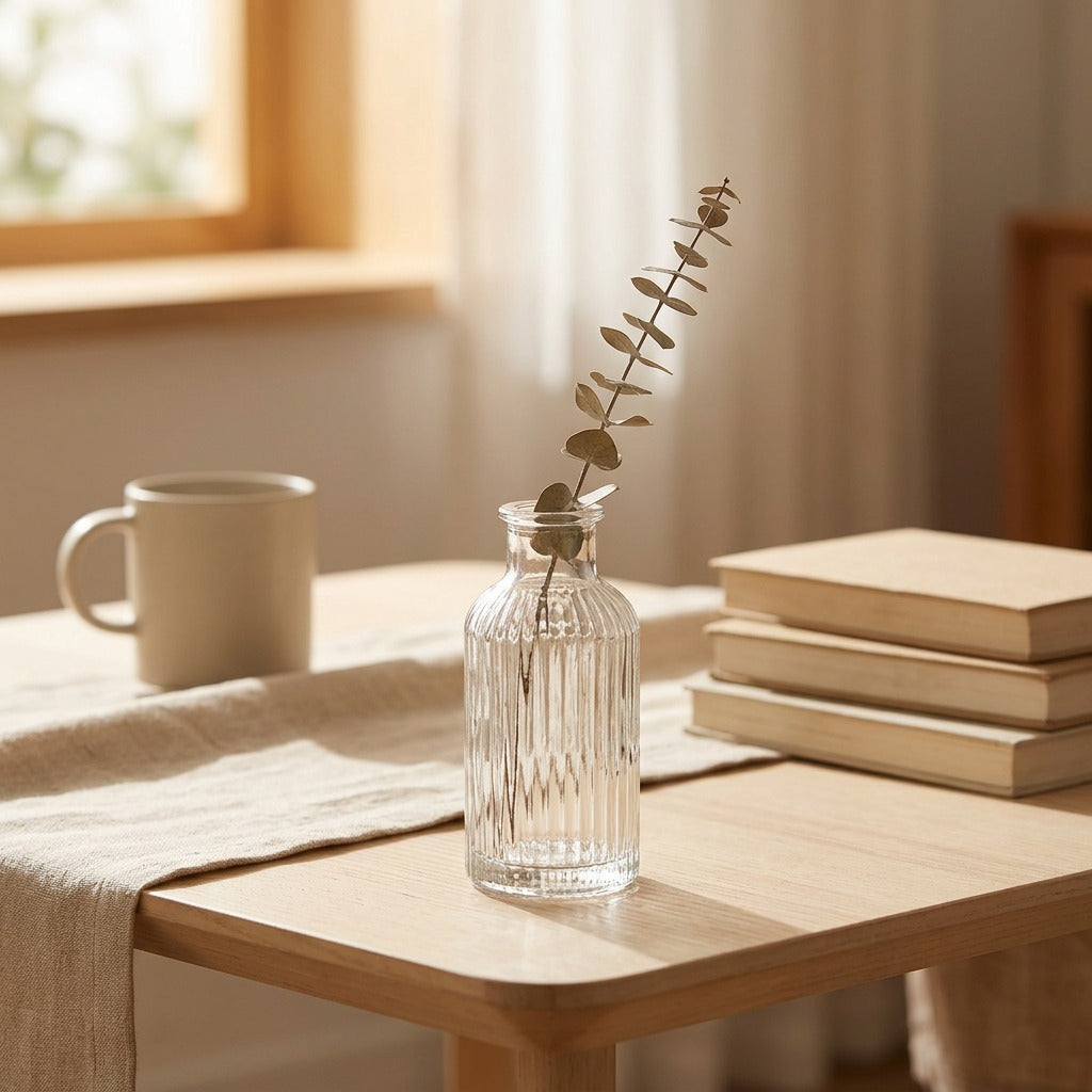 Bloomspire™ Light Luxury Small-Mouth Glass Vase, styled close view