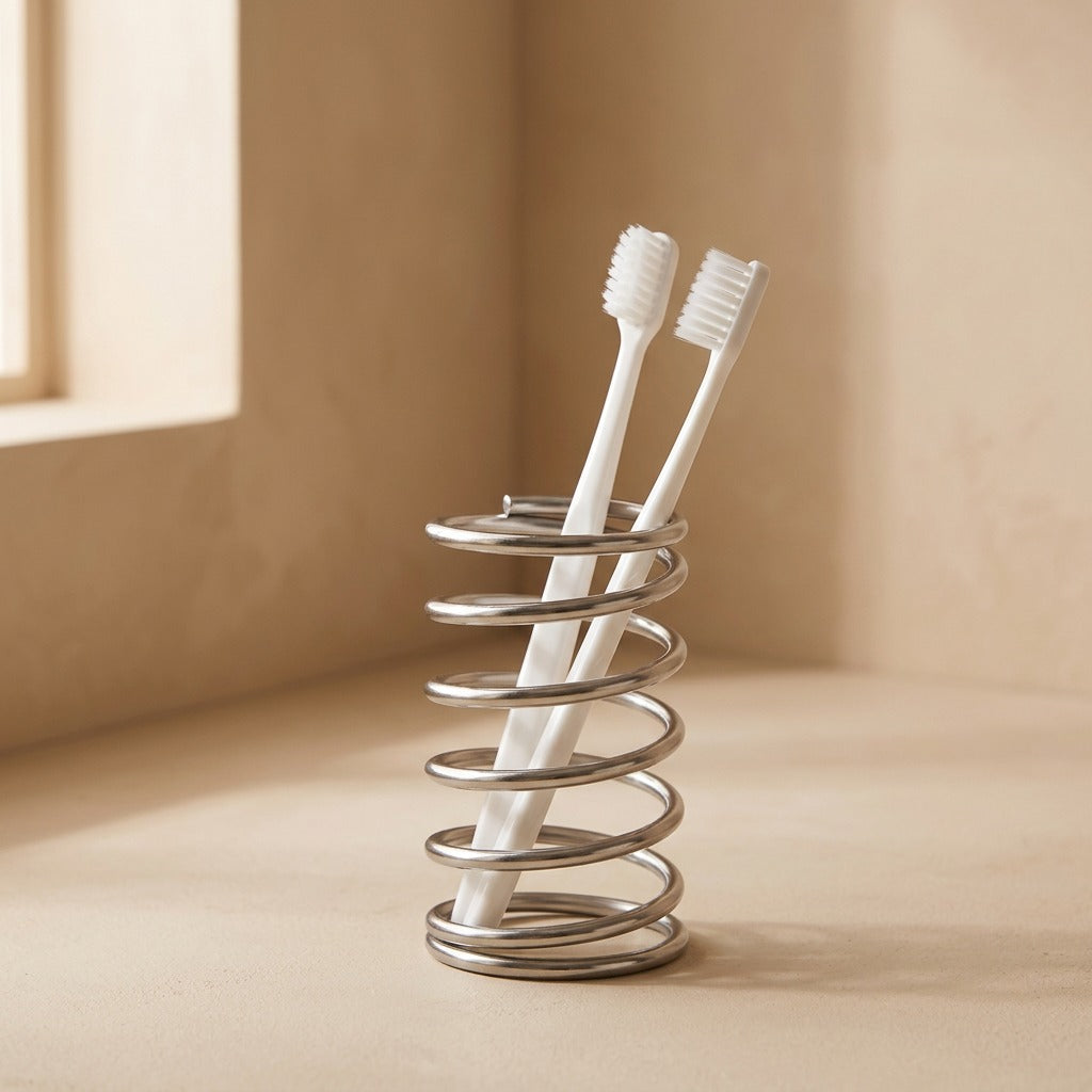 Brushkeep™ Stainless Steel Toothbrush Holder and Toothpaste Rack