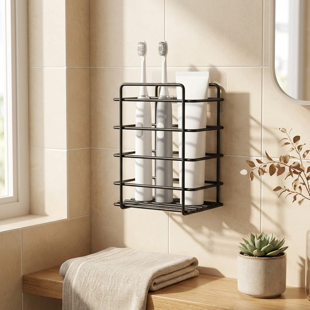 Ironnook™ Iron Bathroom Toothbrush Holder in a calm home setting