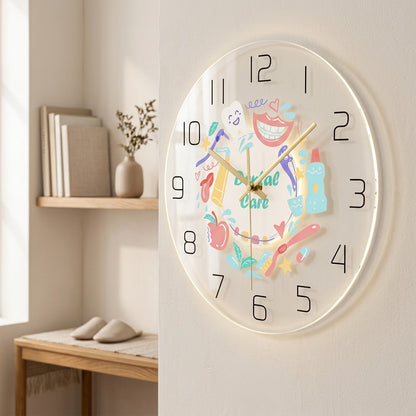 Molarglow™ LED Acrylic Tooth Wall Clock, styled close view