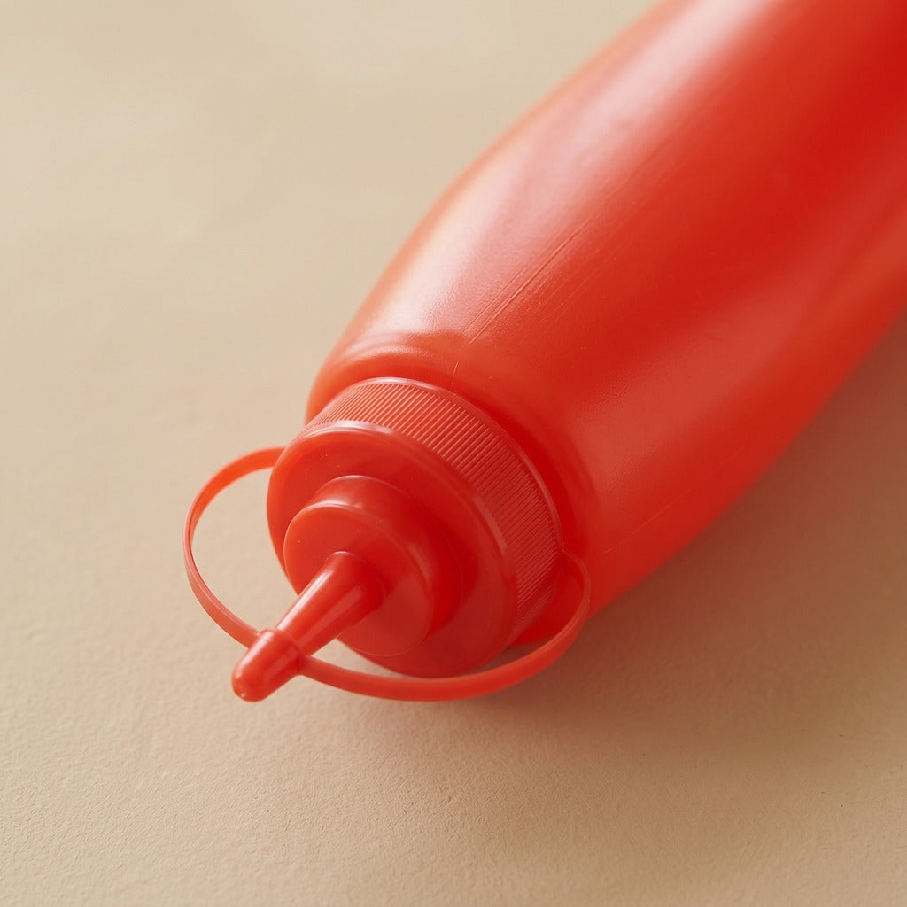 Pourwell™ Plastic Pointed-Mouth Squeeze Bottle, material and detail close-up