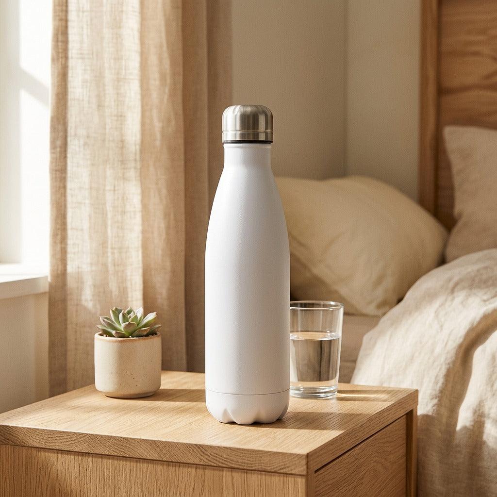 Steelcarry™ 304 Stainless Steel Water Bottle in a calm home setting