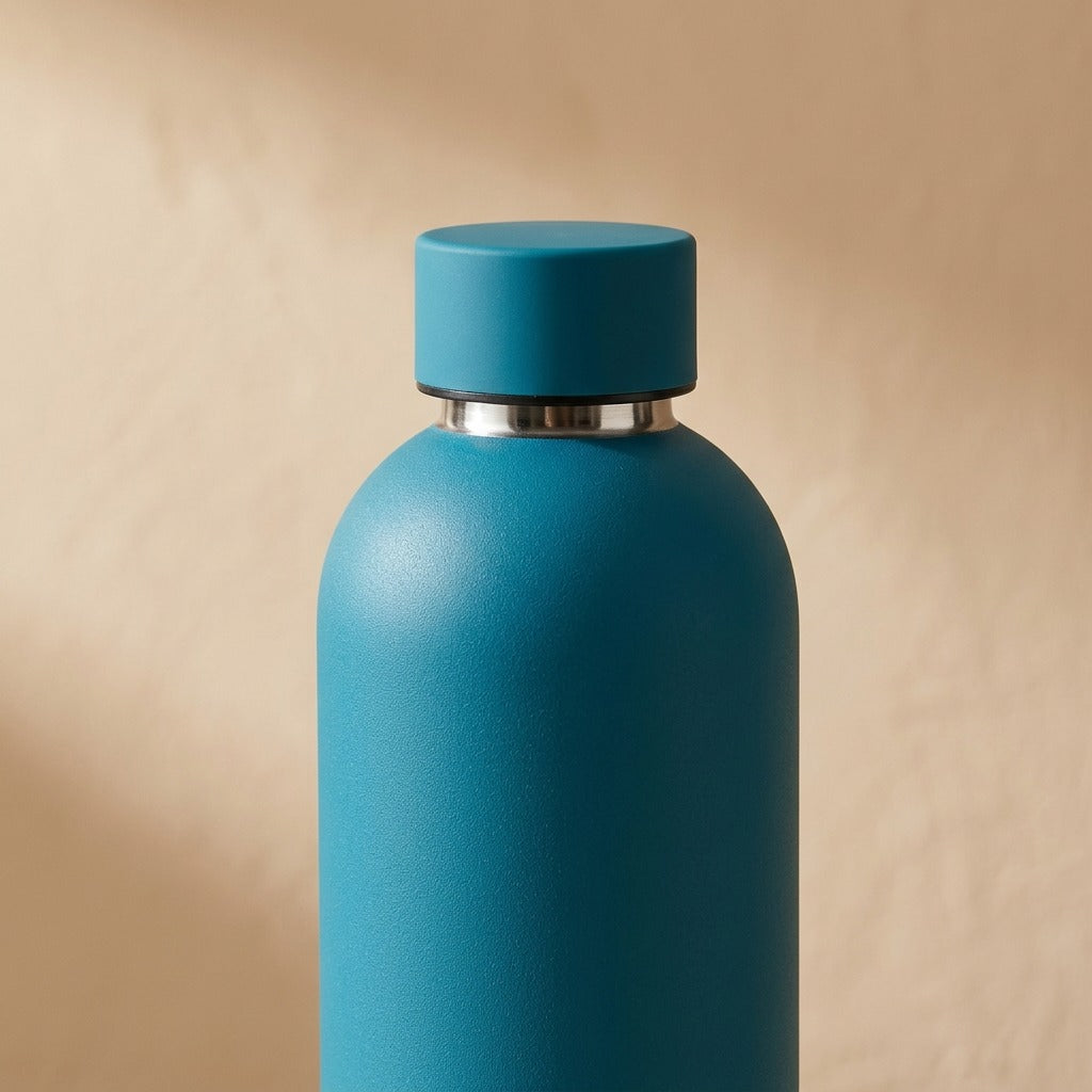 Steelpour™ 304 Stainless Steel Water Bottle, material and detail close-up