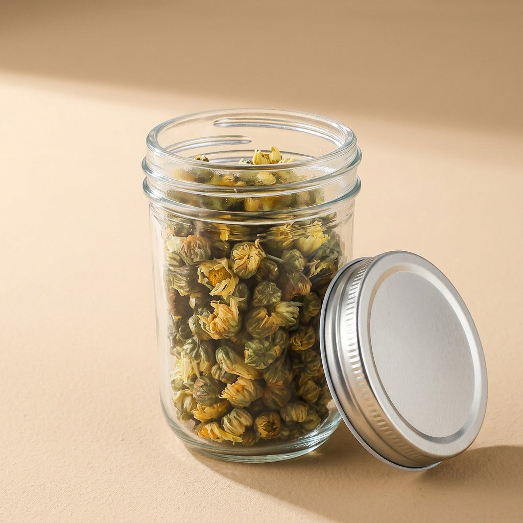 Vaultjar™ Wide Mouth Round Glass Storage Jar, material and detail close-up