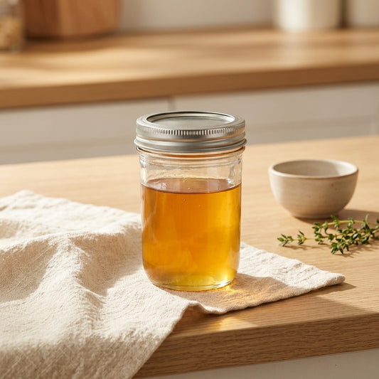Vaultjar™ Wide Mouth Round Glass Storage Jar in a calm home setting